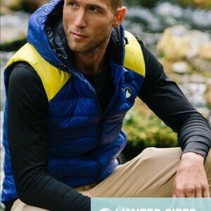 Brand New Men's Zyia Active Altitude Hooded Puffer Vest Full Zip Sz Large